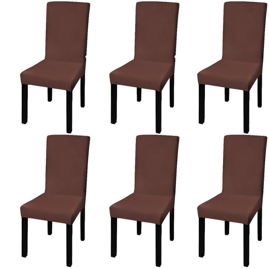 krēslu pārvalki, 6 gab., elastīgi, brūni