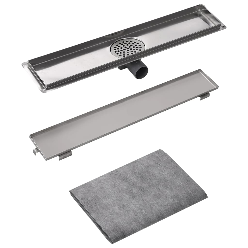 linear shower drain, 630x140 mm, stainless steel