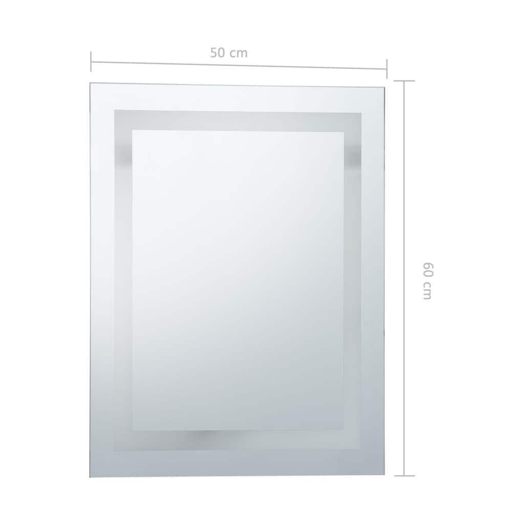 vannasistabas spogulis ar LED un skārienu sensoru, 50x60 cm