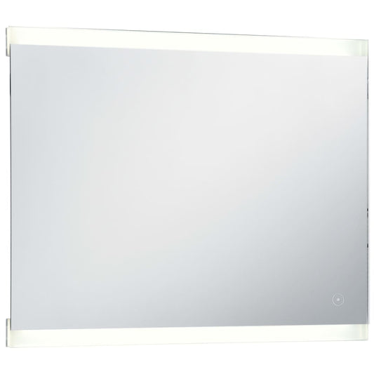 bathroom mirror with LED and touch sensor, 80x60 cm