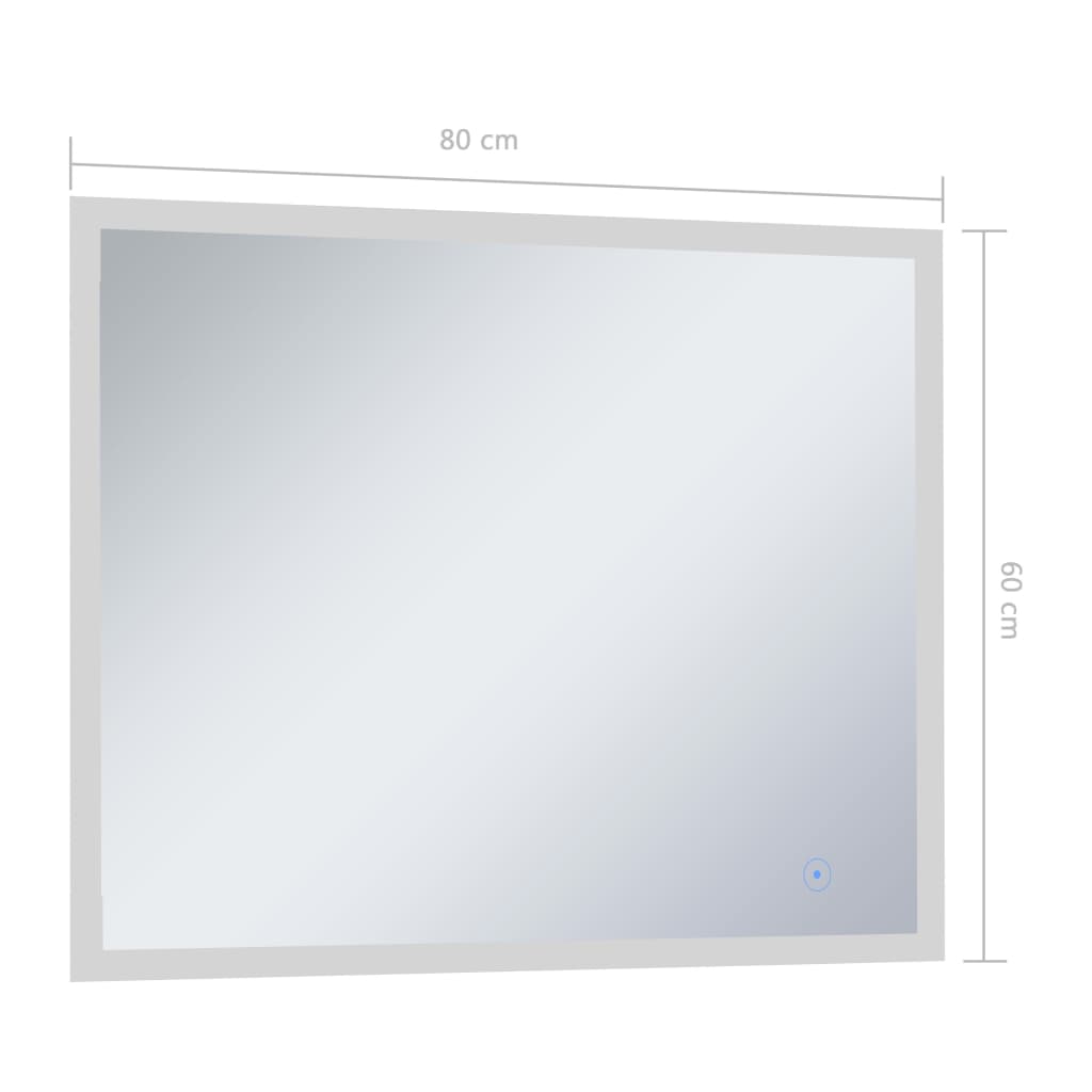 vannasistabas spogulis ar LED un skārienu sensoru, 80x60 cm