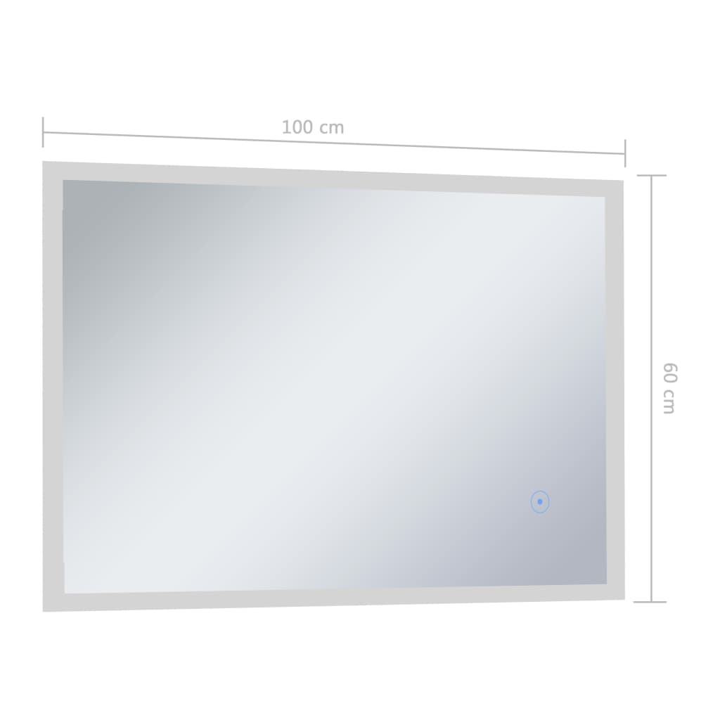 vannasistabas spogulis ar LED un skārienu sensoru, 100x60 cm