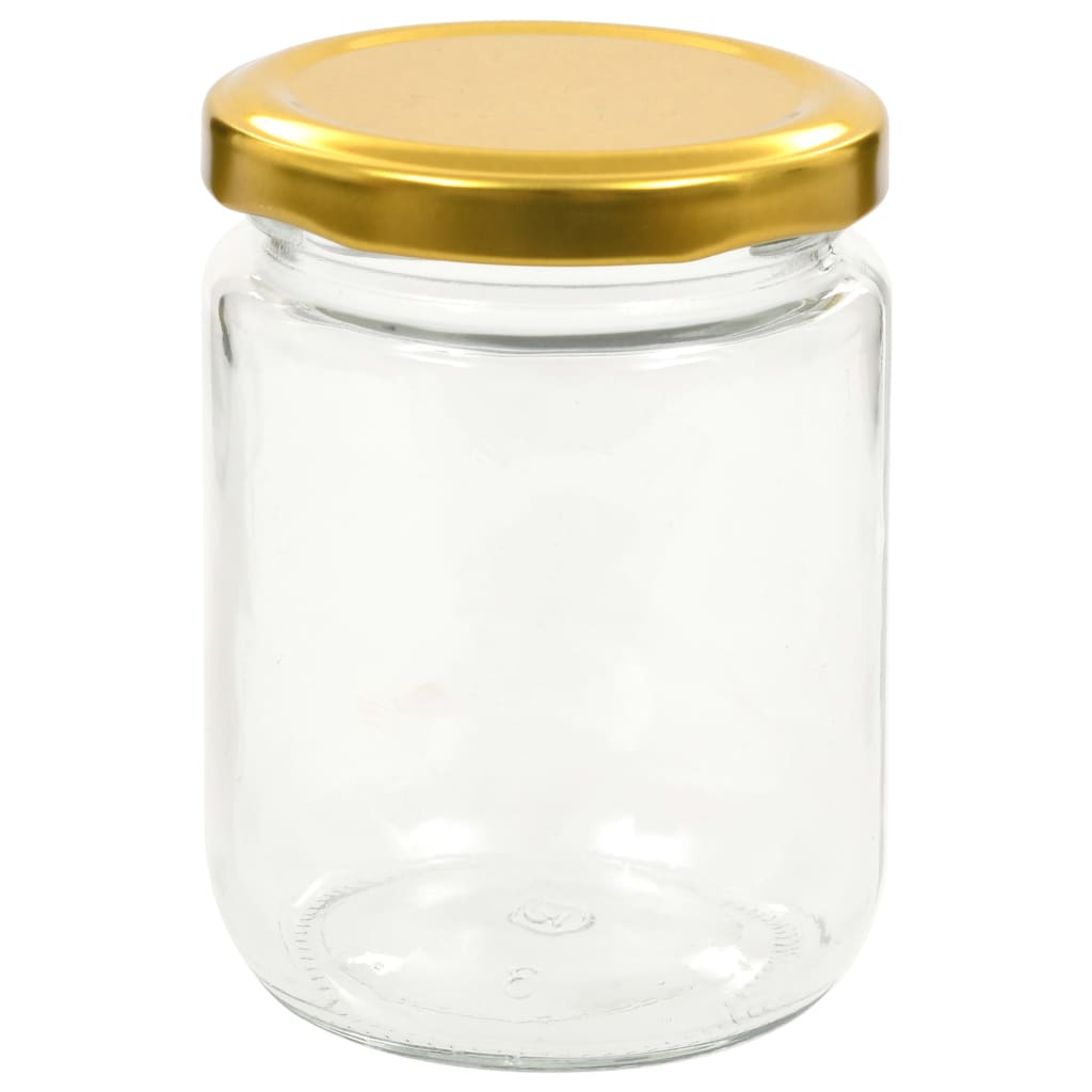 jam jars, gold-colored caps, 96 pcs., 230 ml