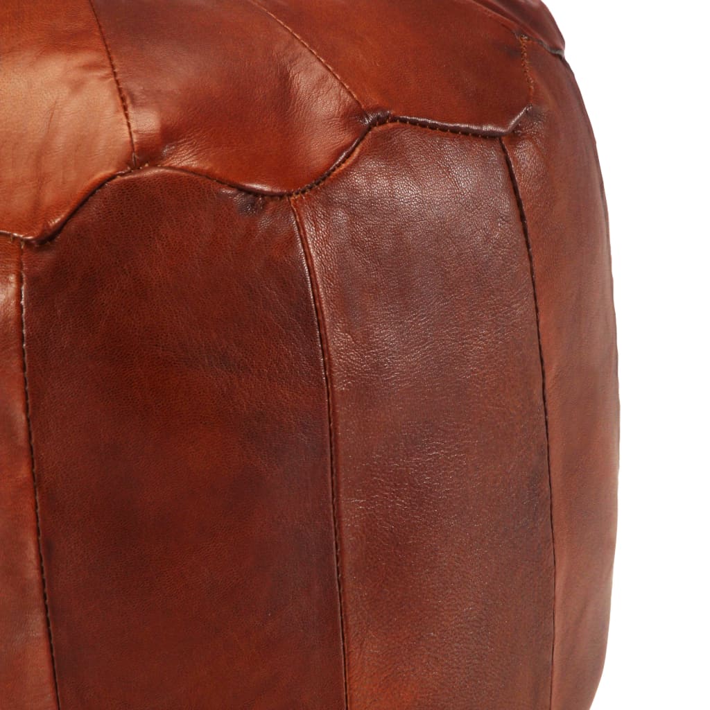 pouf, 40x35 cm, yellow-brown natural goat leather