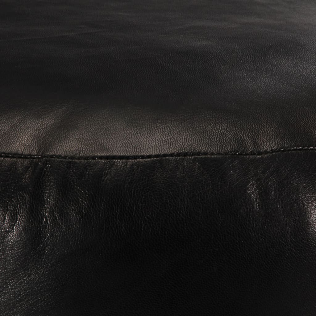 pufs, melns, 60x30 cm, dabīgā kazas āda