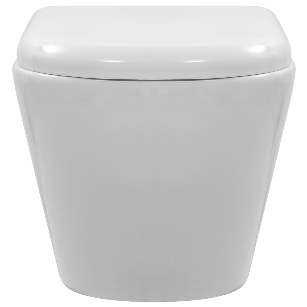 toilet bowl, wall-mounted, white ceramic