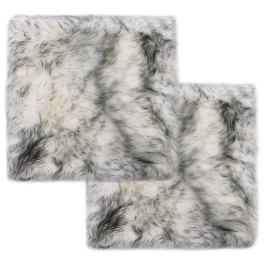 chair pads, 2 pcs., 40x40 cm, natural sheepskin, mottled gray