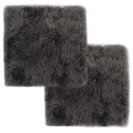 chair pads, 2 pcs., 40x40 cm, natural sheepskin, light gray