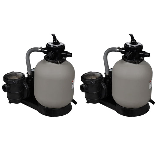 pool pumps with sand filter, 2 pcs., 600 W, 17000 l/h