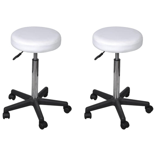 biroja krēsli, 2 gab., balti, 35,5x84 cm, mākslīgā āda