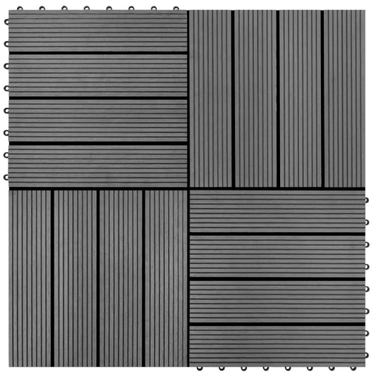 terrace tiles, 22 pcs., WPC, 30x30 cm, 2 m2, gray