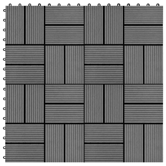 terrace tiles, 22 pcs., WPC, 30x30 cm, 2 m2, gray