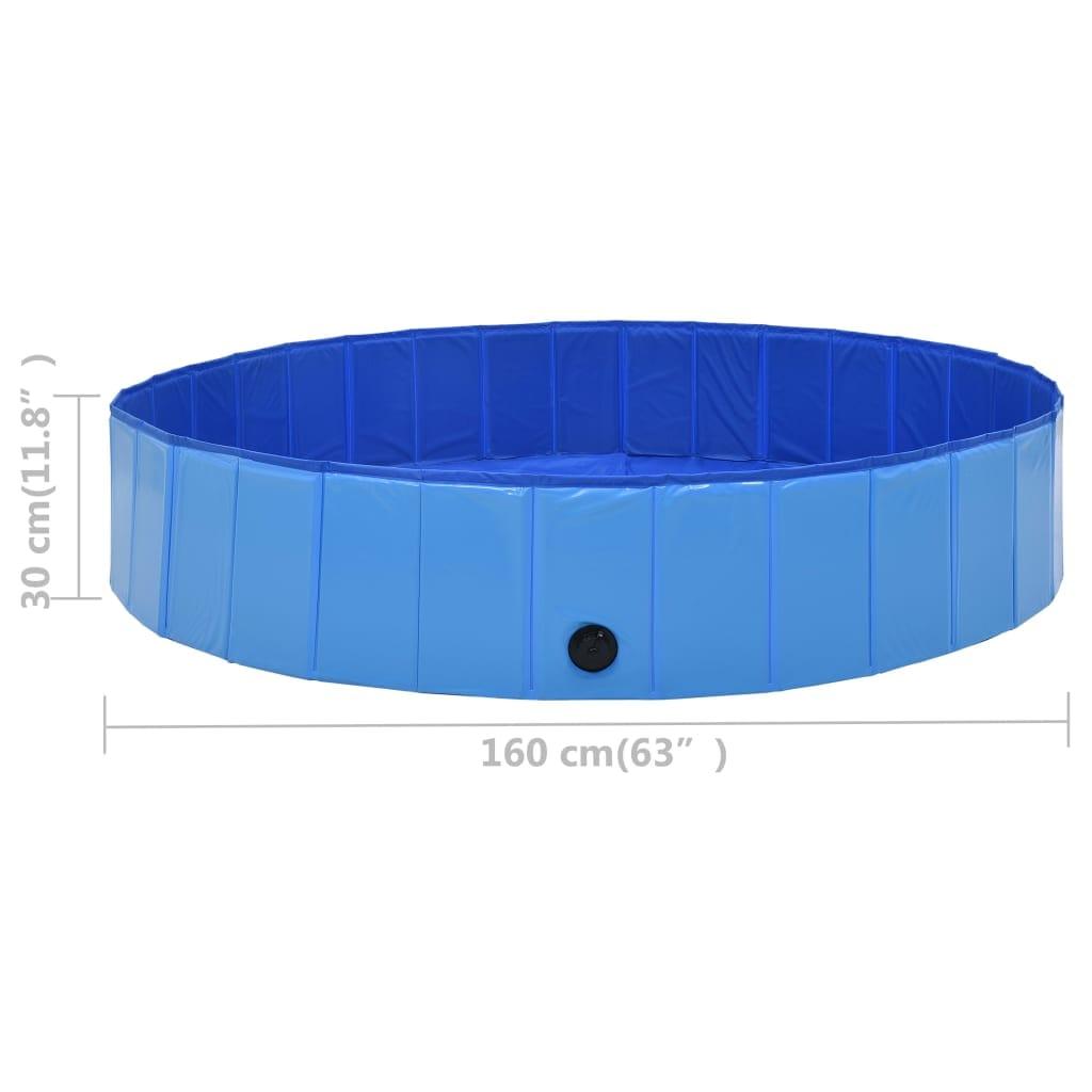 suņu baseins, salokāms, zils, 160x30 cm, PVC - amshop.lv