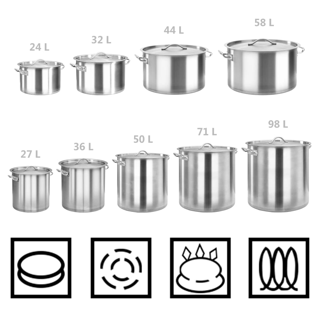 soup pot, 50 L, 40x40 cm, stainless steel