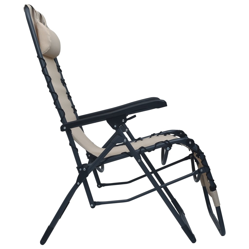 salokāms pludmales krēsls, krēmkrāsas tekstilēns