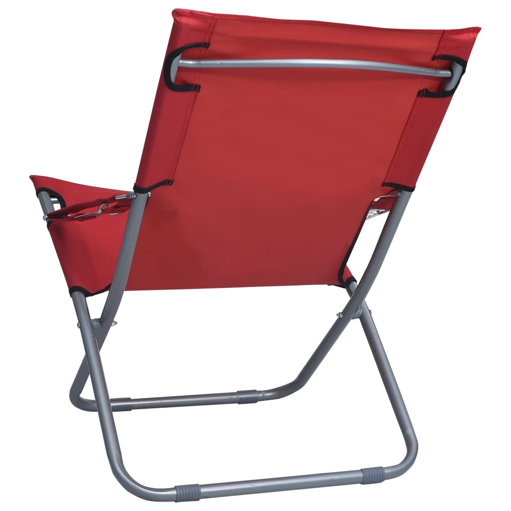 salokāmi pludmales krēsli, 2 gab., sarkans audums