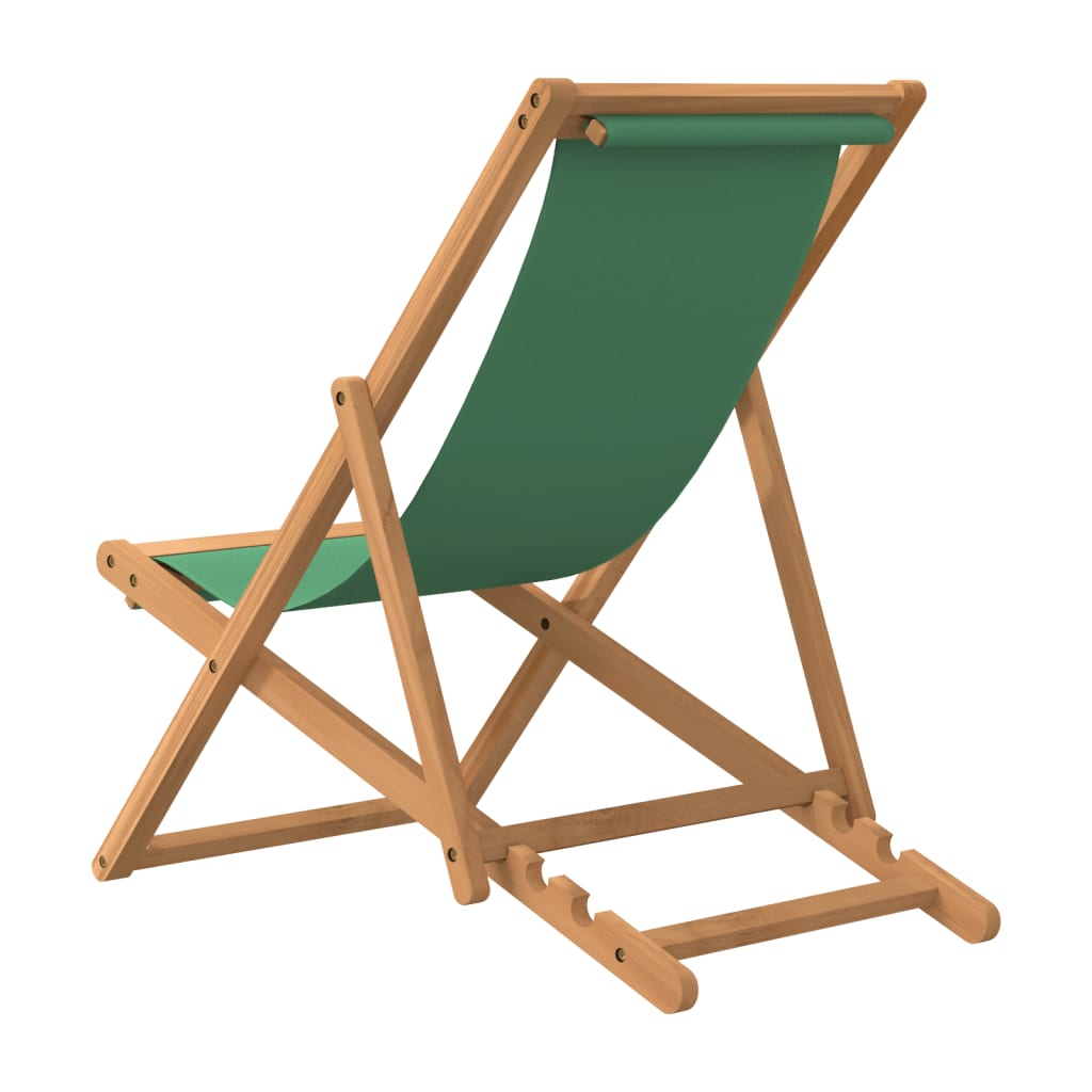 saliekams pludmales krēsls, masīvs tīkkoks, zaļš