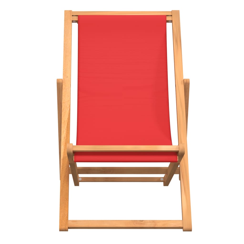saliekams pludmales krēsls, masīvs tīkkoks, sarkans
