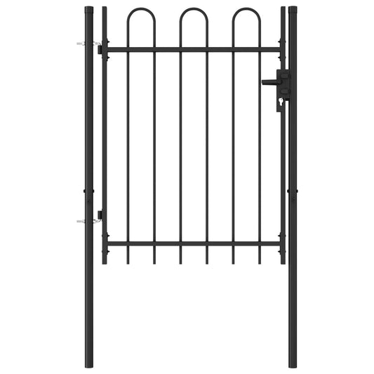Ворота заборные арочной формы, односторонние, черные, 1х1,2 м, сталь