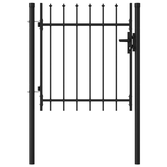 ворота заборные с шипами сверху, черные, 1х1 м, сталь