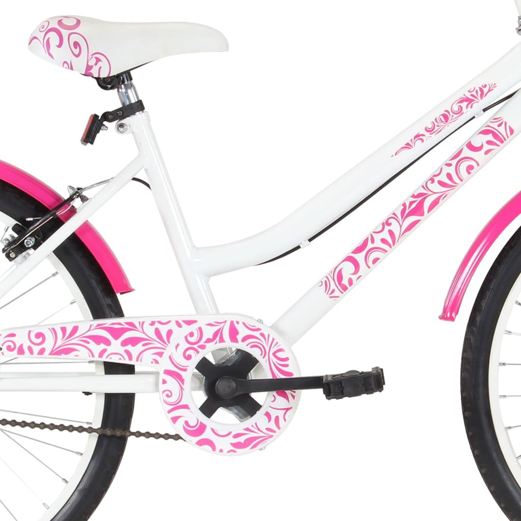 bērnu velosipēds, 24 collas, rozā ar baltu - amshop.lv