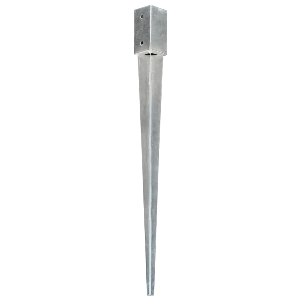 ground stakes, 12 pcs., silver color, 7x7x90 cm, steel