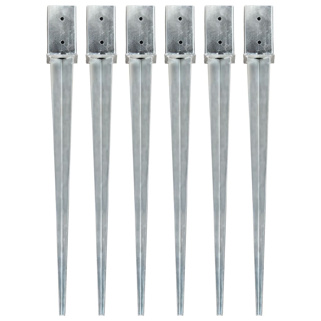 ground pegs, 6 pcs., silver color, 8x8x91 cm, steel