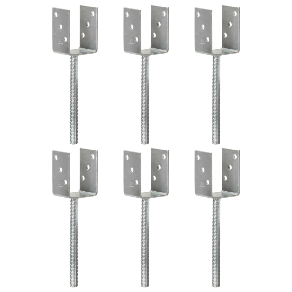 fence fasteners, 6 pcs., silver color, 7x6x30 cm, steel
