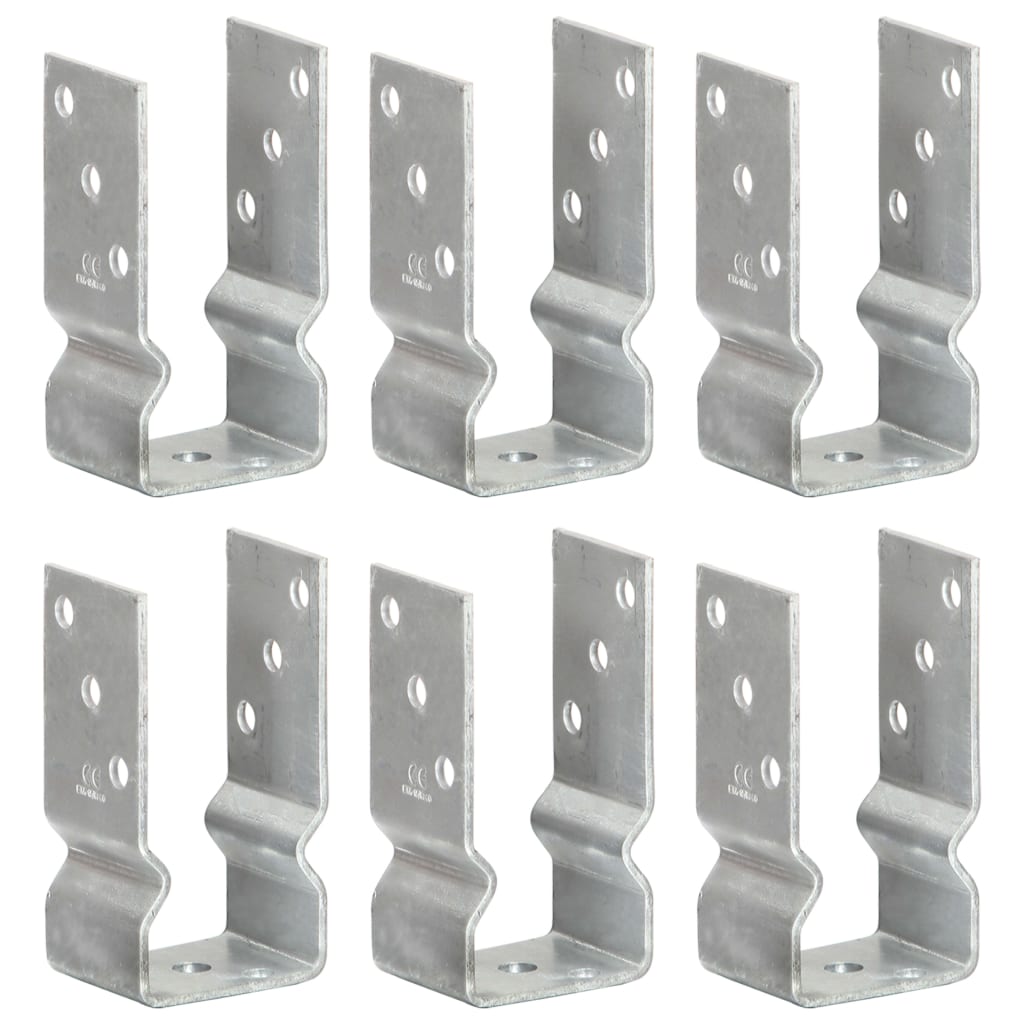 fence fasteners, 6 pcs., silver color, 7x6x15 cm, steel