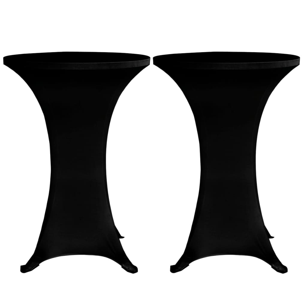 galda pārvalki, 4 gab., Ø 60 cm, melns elastīgs audums