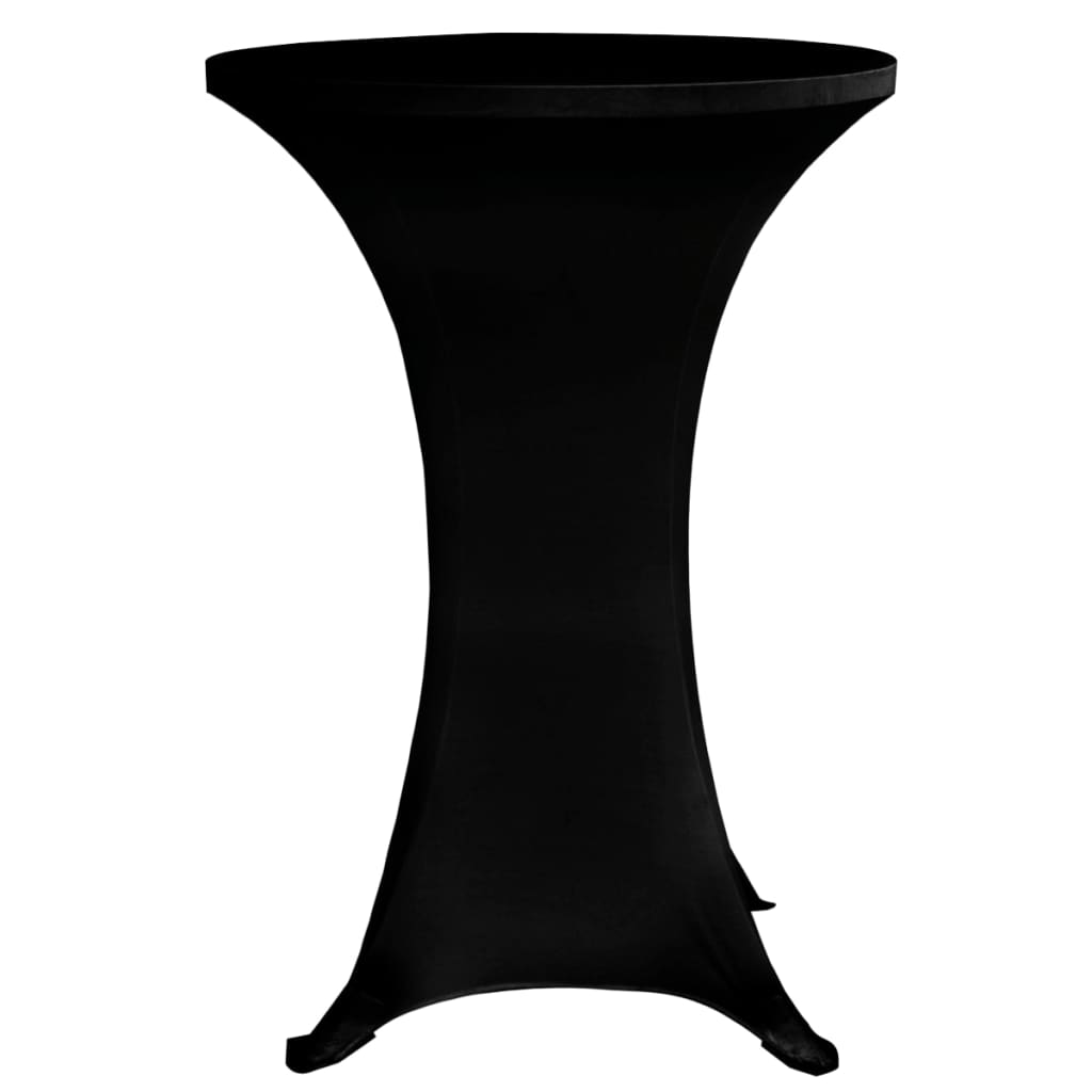 galda pārvalki, 4 gab., Ø 60 cm, melns elastīgs audums