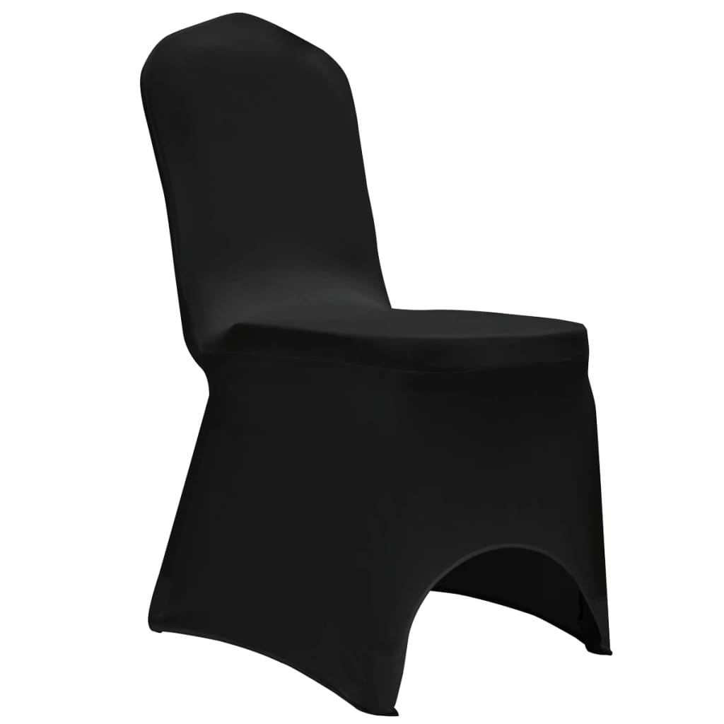 krēslu pārvalki, 12 gab., melns elastīgs audums