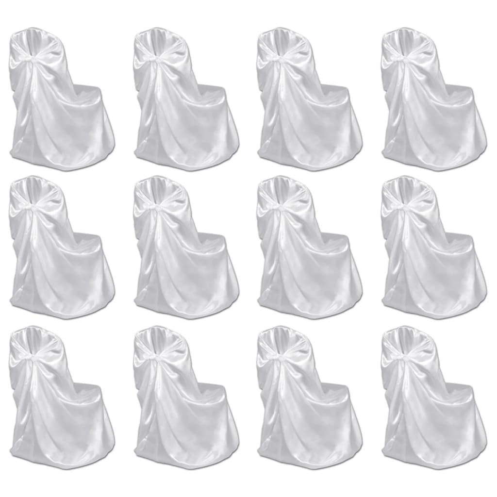 krēslu pārvalki kāzu banketiem, 12 gab., balti