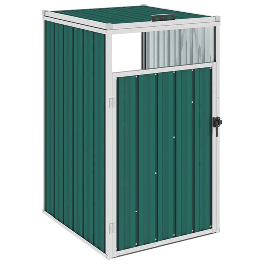canopy for waste container, green, 72x81x121 cm, steel