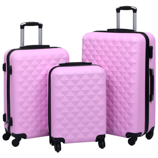 cieto koferu komplekts, 3 gab., ABS, rozā - amshop.lv