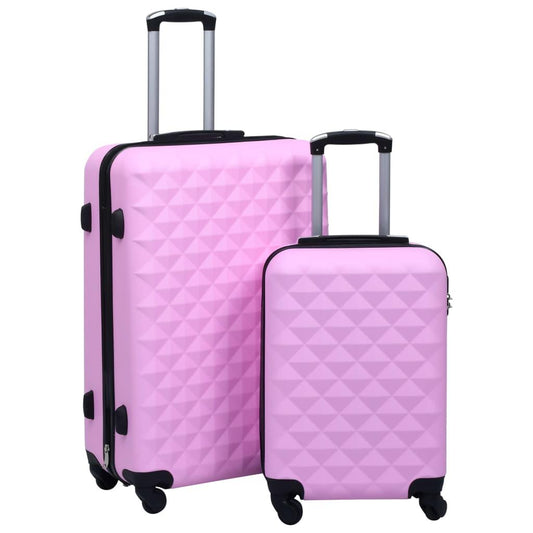 cieto koferu komplekts, 2 gab., ABS, rozā - amshop.lv