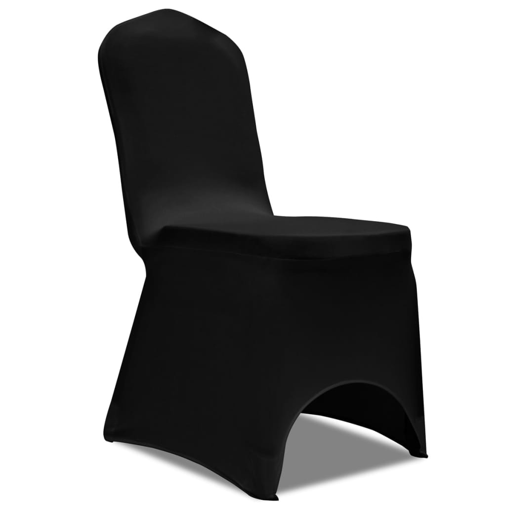 krēslu pārvalki, 24 gab., melns elastīgs audums
