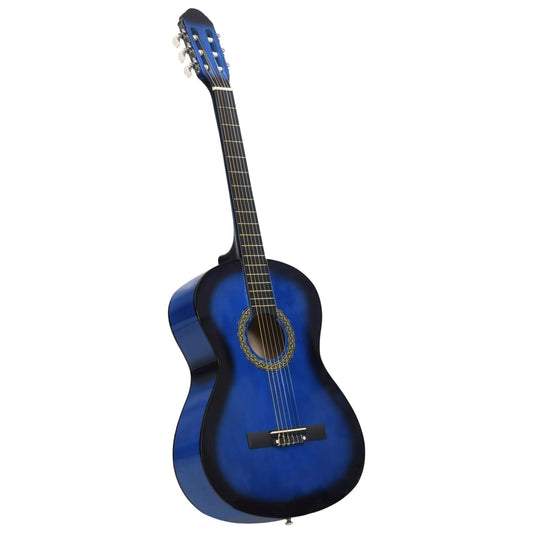classical guitar for beginners, blue, 4/4, 39", basswood