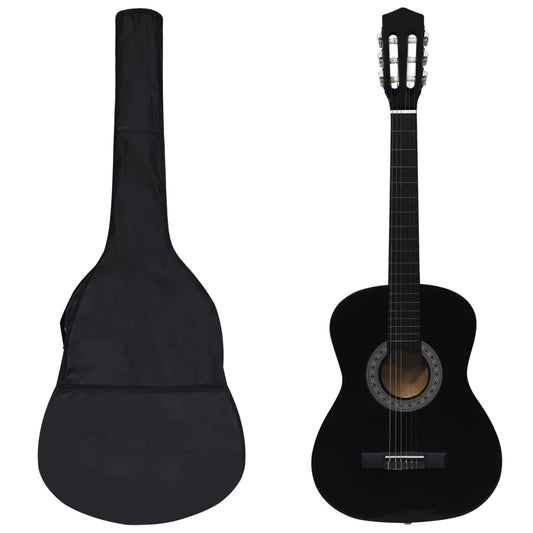 8-piece Classical Guitar for Kids and Beginners, Black, 3/4, 36"