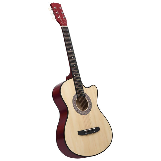 6 string acoustic guitar, western style, 38", basswood