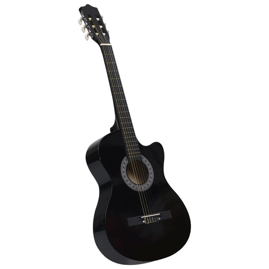 6 string classical guitar, western style, 38", black