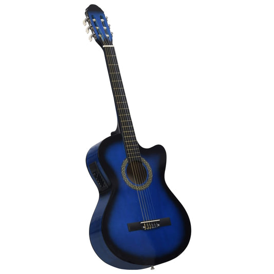 classical guitar, equalizer, 6 strings, western style, blue