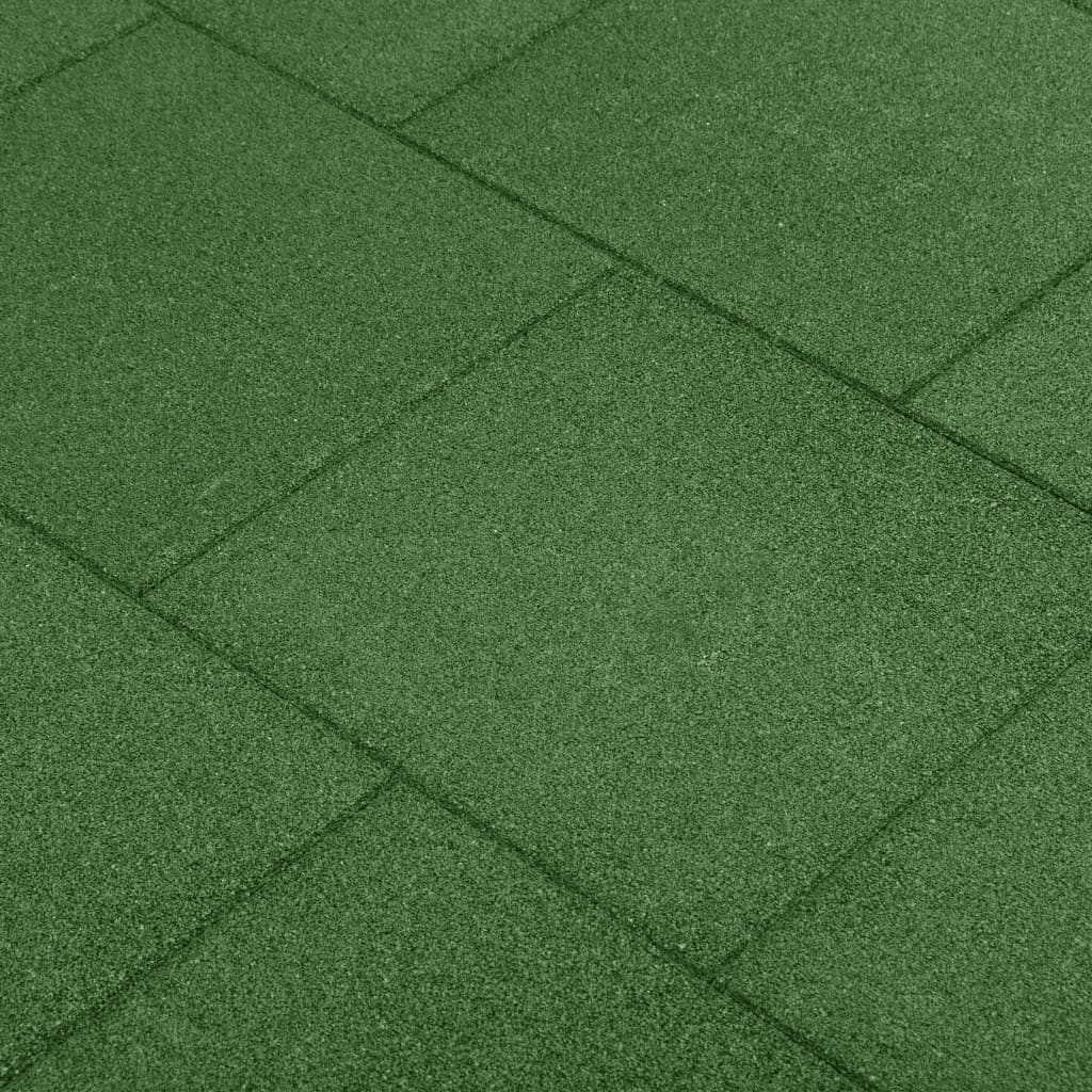 drošības flīzes, 12 gab., zaļas, 50x50x3 cm, gumija