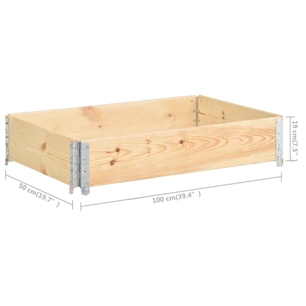 pallet border, 50x100 cm, solid pine wood