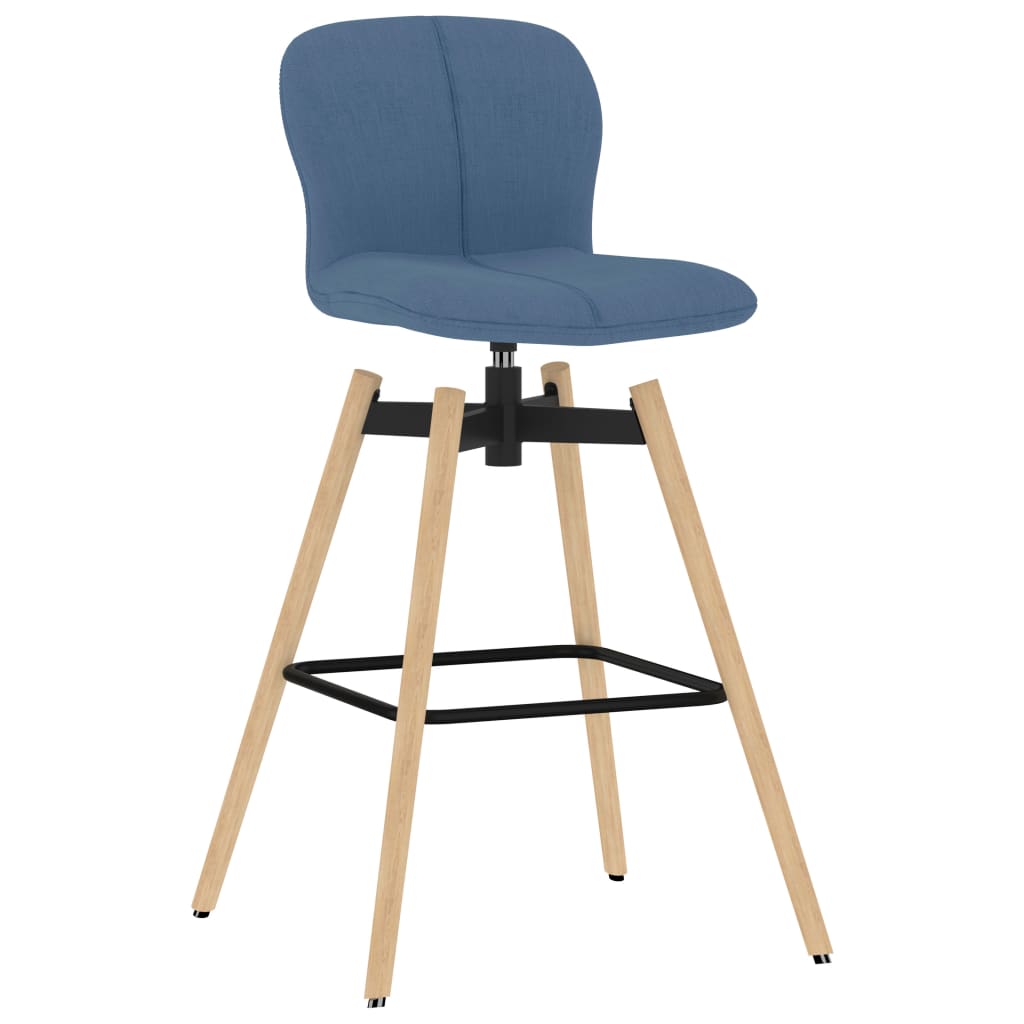 grozāmi bāra krēsli, 2 gab., zils audums