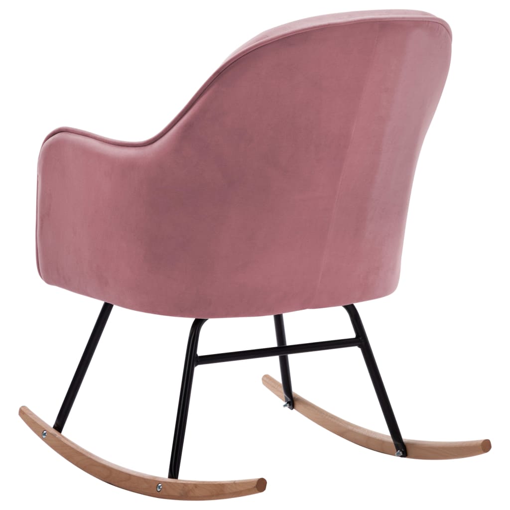 šūpuļkrēsls, rozā samts