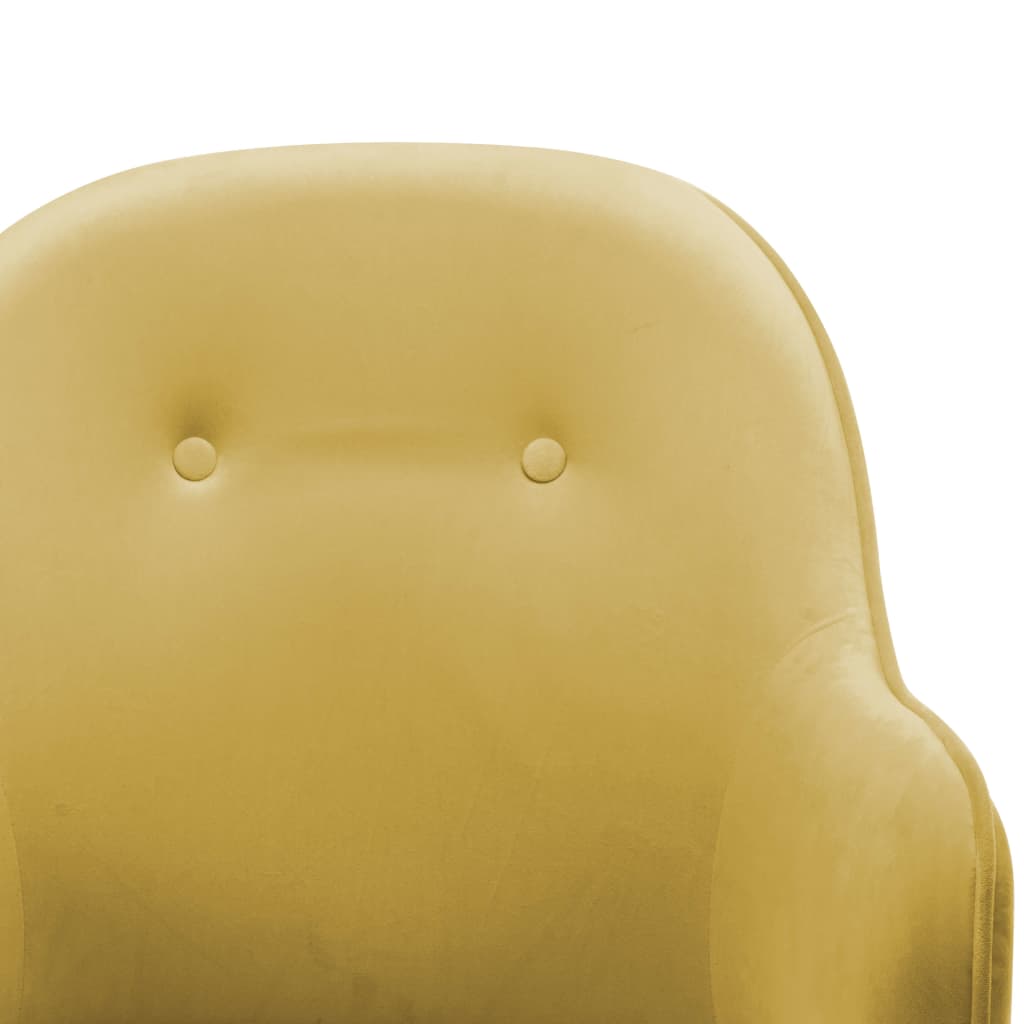 šūpuļkrēsls, sinepju dzeltens samts