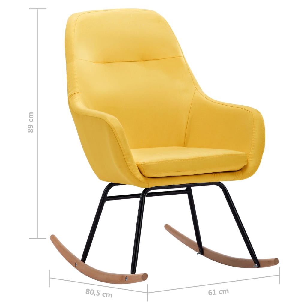 šūpuļkrēsls, sinepju dzeltens audums