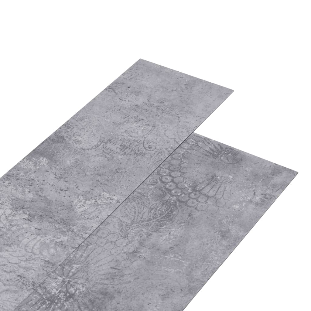 floor boards, self-adhesive, 5.02 m², 2 mm, cement gray PVC