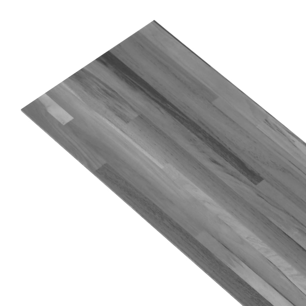 grīdas dēļi, pašlīmējoši, 5,02 m², 2 mm, svītraini pelēks PVC